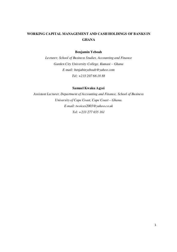 Thesis on credit risk management in ghanaian banks