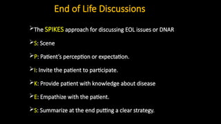 End of life care in palliative and supportive care patients | PPTX