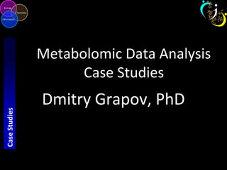 Metabolomic Data Analysis
Case Studies
Dmitry Grapov, PhD
CaseStudies
 