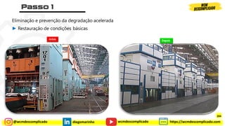 @wcmdescomplicado diegomarinho https://wcmdescomplicado.com
wcmdescomplicado
Eliminação e prevenção da degradação acelerada
► Restauração de condições básicas
Antes
Depois
204
 