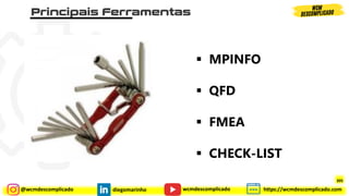 @wcmdescomplicado diegomarinho https://wcmdescomplicado.com
wcmdescomplicado
▪ MPINFO
▪ QFD
▪ FMEA
▪ CHECK-LIST
305
 