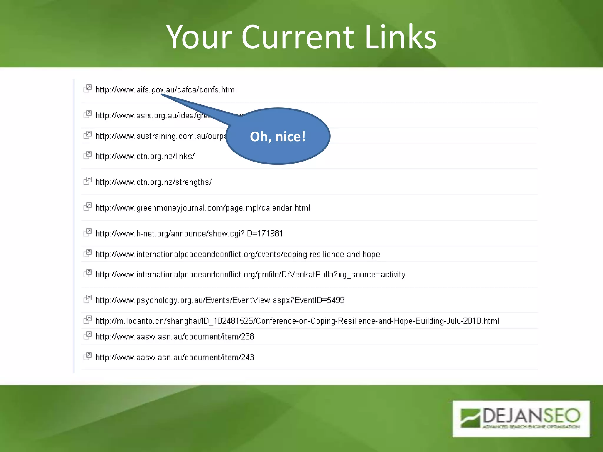 Your Current LinksOh, nice!