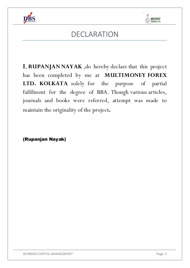Working Capital Management In Forex - 