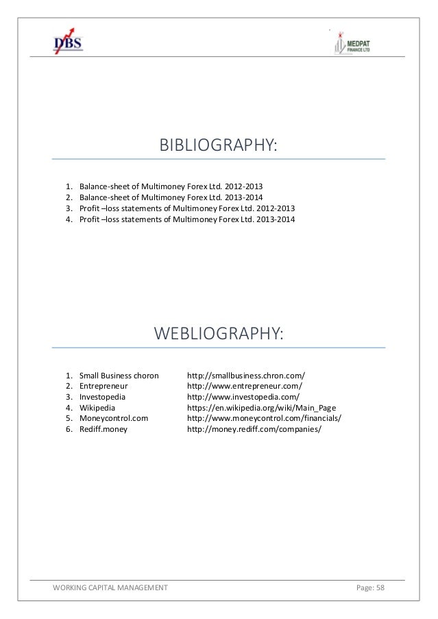 Working Capital Management In Forex - 