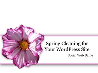 Spring Cleaning for
Your WordPress Site
Social Web Dzine
 