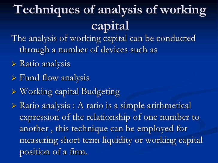 WORKING CAPITAL MANAGEMENT