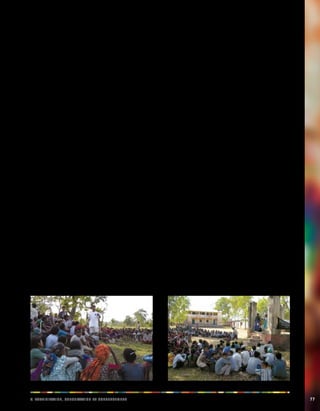 v. Paaciiinoprtt, acilnnoosttu et ceennostment 77 
82 candidats autochtones ont été élus par scrutin direct 
et 16 autres ont été nommés séparément. Au total, 218 
députés autochtones siègent à présent à l’AC, sur un total 
de 601 députés. Cela représente, de loin, la plus forte 
proportion de députés autochtones qui n’ait jamais été 
élue au sein d’un organe politique national au Népal. 
Malgré les progrès en matière de représentation des 
autochtones à l’AC, de nombreux militants autochtones 
affirment que le pays n’est pas parvenu à mettre en place 
la consultation et la participation des autochtones de 
manière cohérente. Cette critique se rapporte à divers 
aspects du problème. Tout d’abord, les représentants 
autochtones ont été élus quasi exclusivement par le biais 
des partis politiques qui conservent le droit de les en 
exclure. Les députés autochtones de l’AC étant moins 
instruits et moins expérimentés en termes de politique 
nationale, on peut douter de leur capacité à adopter des 
positions fermes concernant les questions autochtones. 
Au sein des partis, les hommes et les femmes politiques 
autochtones font rarement partie des organes décisionnels 
malgré leur représentation proportionnelle à l’AC. Certains 
militants ont également protesté contre la façon dont les 
candidats ont été sélectionnés, affirmant que les partis 
politiques avaient gardé le contrôle du processus au lieu 
de permettre aux communautés autochtones de choisir 
elles-mêmes leurs représentants. 
Le problème concernant la participation des peuples 
autochtones au processus de l’AC n’a pas uniquement 
trait à leur représentation, mais également au mécanisme 
de consultation. Lors de sa visite au Népal en novembre 
2008, le professeur James Anaya, le rapporteur spécial de 
l’ONU sur la situation de droits de l’homme et des libertés 
fondamentales des populations autochtones, a soulevé 
la question de la consultation au sein du processus de 
l’AC auprès du gouvernement. Il a insisté sur «la nécessité 
de développer des mécanismes supplémentaires 
dans le processus constitutionnel destinés à consulter 
directement les peuples autochtones, par l’intermédiaire 
de représentants qu’ils auront eux-mêmes choisis et 
conformément à leurs propres processus décisionnels, 
ainsi que l’exigent les normes internationales auxquelles le 
Népal adhère». 
La question de la participation des peuples autochtones 
au processus d’AC est, actuellement, en cours d’examen 
par les cours népalaises; 20 organisations autochtones 
ayant déposé une plainte auprès de la Cour suprême. 
Elles affirment que le processus d’AC actuel ne respecte 
pas leurs droits de consultation et de participation aux 
termes de la Constitution provisoire népalaise, de la 
convention N° 169 de l’OIT, de l’ICERD (Convention 
internationale sur l’élimination de toutes les formes de 
discrimination raciale) et de la Déclaration de l’ONU sur 
les droits des peuples autochtones. Le 1er mars, la Cour 
suprême a adressé une assignation en justification au 
gouvernement concernant cette question. L’affaire est 
toujours en cours. 
Lama, Mukta S, Népal, publication annuelle 2009 de 
l’IWGIA, Copenhague, Danemark (à paraître); 
Communiqué de presse du HCDH, «UN expert urges 
action on Nepal’s commitment to indigenous peoples’ 
rights», 02/12/08. 
Kenya: représentation au sein des organes élus 
Au Kenya, les dirigeants traditionnels ne sont pas 
officiellement reconnus. Le pays compte seulement 
210 circonscriptions parlementaires, dont les frontières 
sont déterminées par la commission électorale kenyane, 
sans prendre en compte la nécessité de garantir la 
représentation de toutes les communautés au niveau 
 