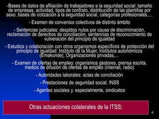 6
-Bases de datos de afiliación de trabajadores a la seguridad social: tamaño
de empresas, actividad, tipos de contrato, d...