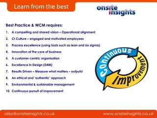 World Class Practices Towards World Class Manufacturing | PPT