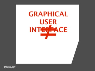 GRAPHICAL


  ≠
   USER
INTERFACE
 