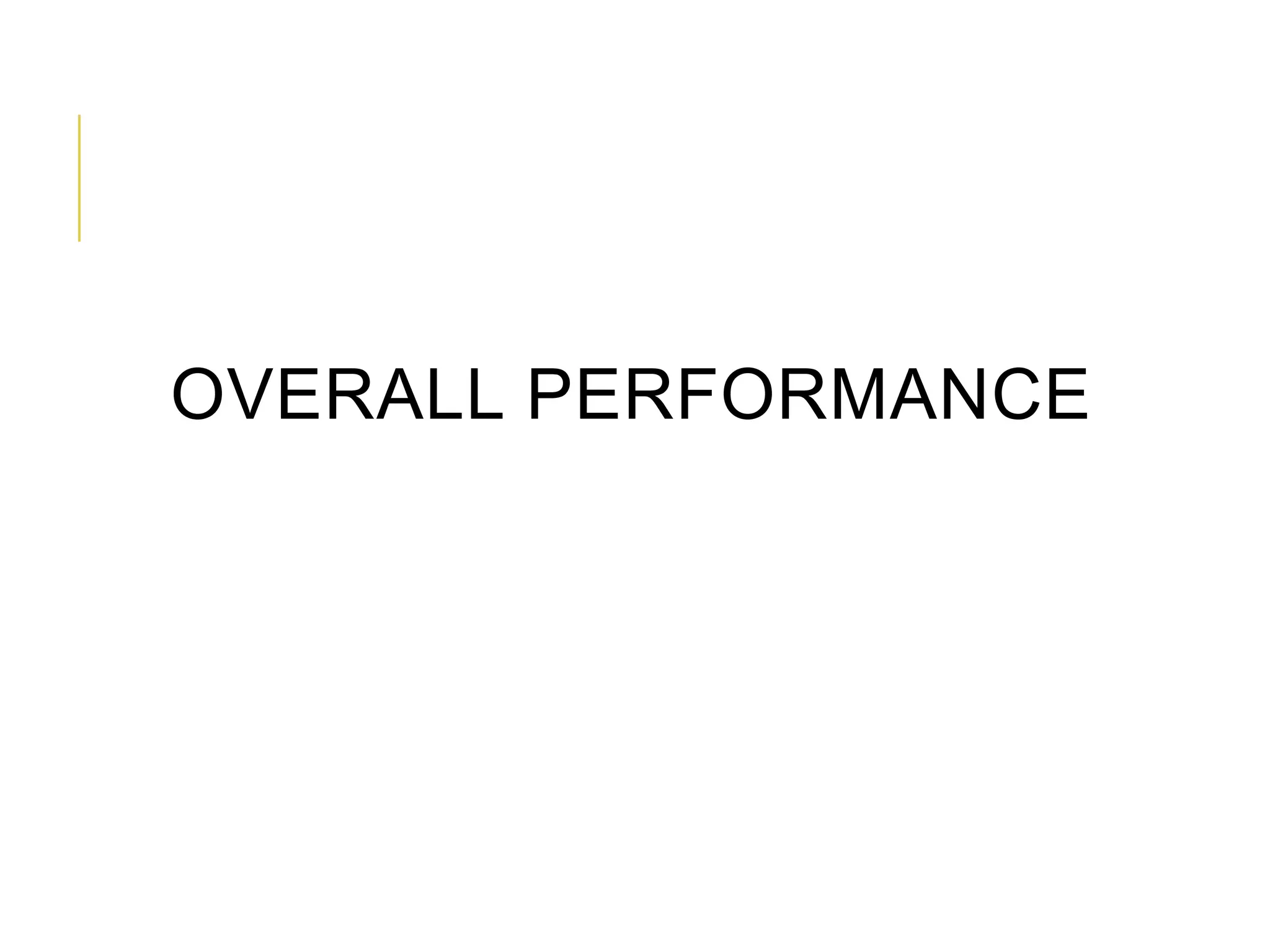 OVERALL PERFORMANCE

 