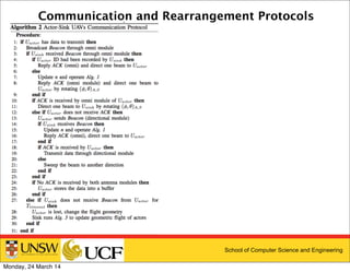 School of Computer Science and Engineering
Communication and Rearrangement Protocols
Monday, 24 March 14
 