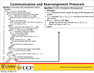 School of Computer Science and Engineering
Communication and Rearrangement Protocols
Monday, 24 March 14
 