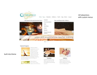 built into theme
10 Subsections
with custom menus