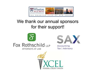 We thank our annual sponsors
for their support!
 
