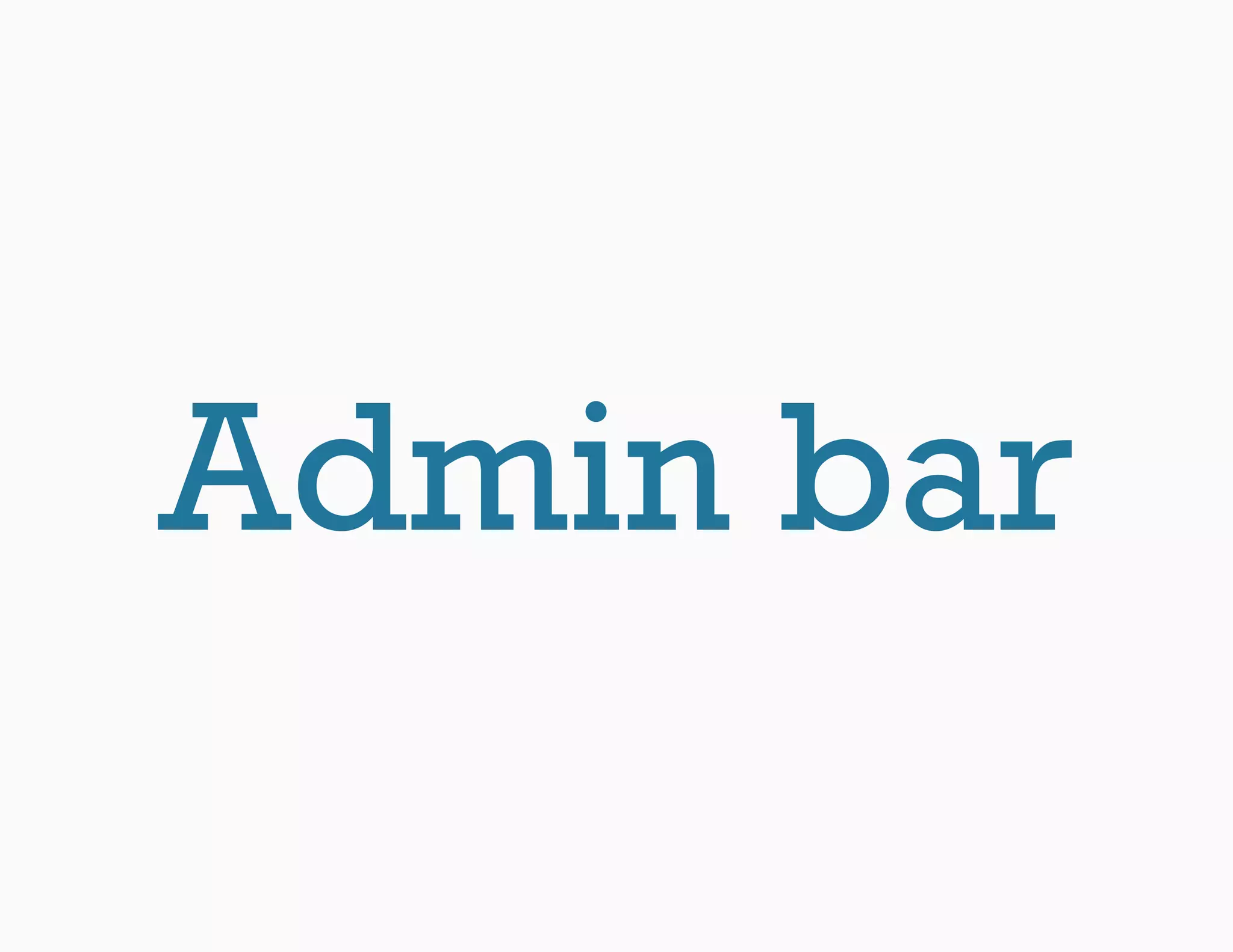 Admin bar
 