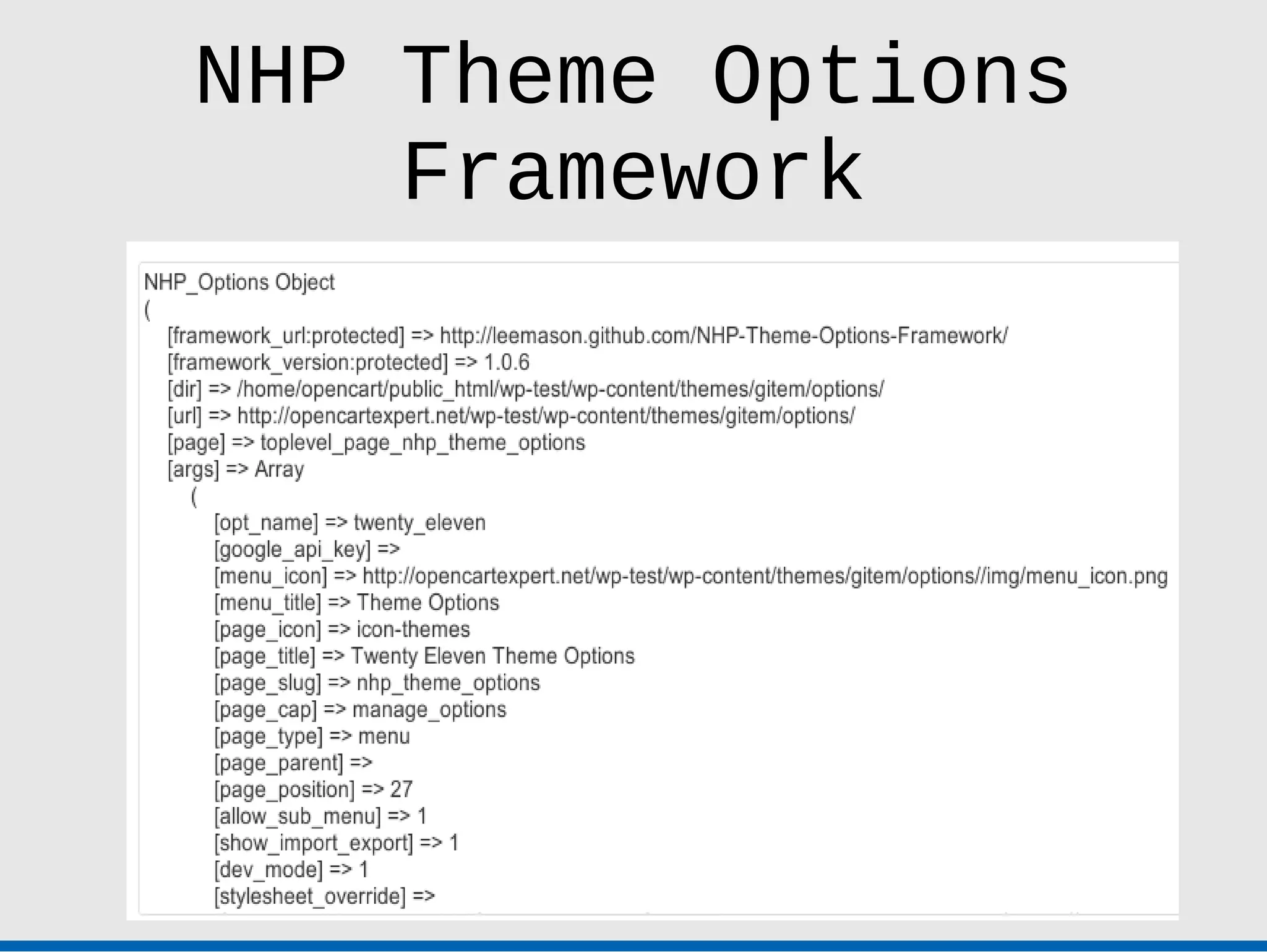 NHP Theme Options
    Framework
 