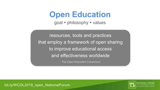 A national approach to supporting open education in higher education
