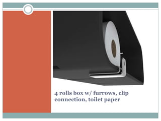 4 rolls box w/ furrows, clip connection, toilet paper