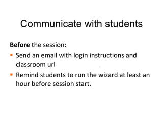 Wimba Classroom Interface From Wimba Classroom: Webhelp Presenter Guide 