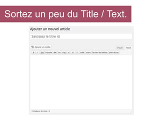 Sortez un peu du Title / Text.

 