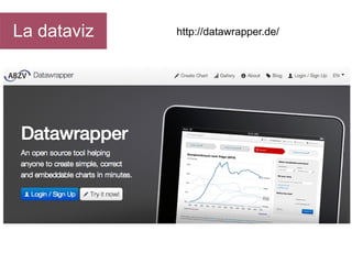 La dataviz

http://datawrapper.de/

 