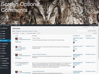 Screen Options:
Comments
 