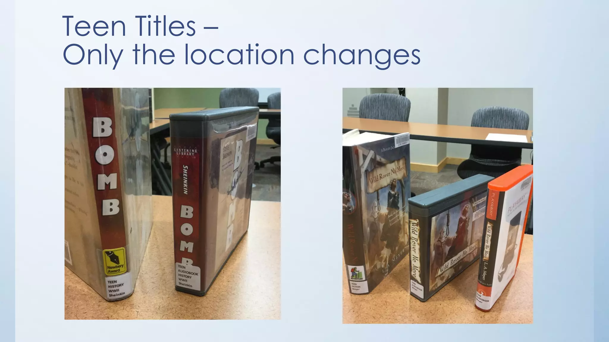 Teen Titles –
Only the location changes
 
