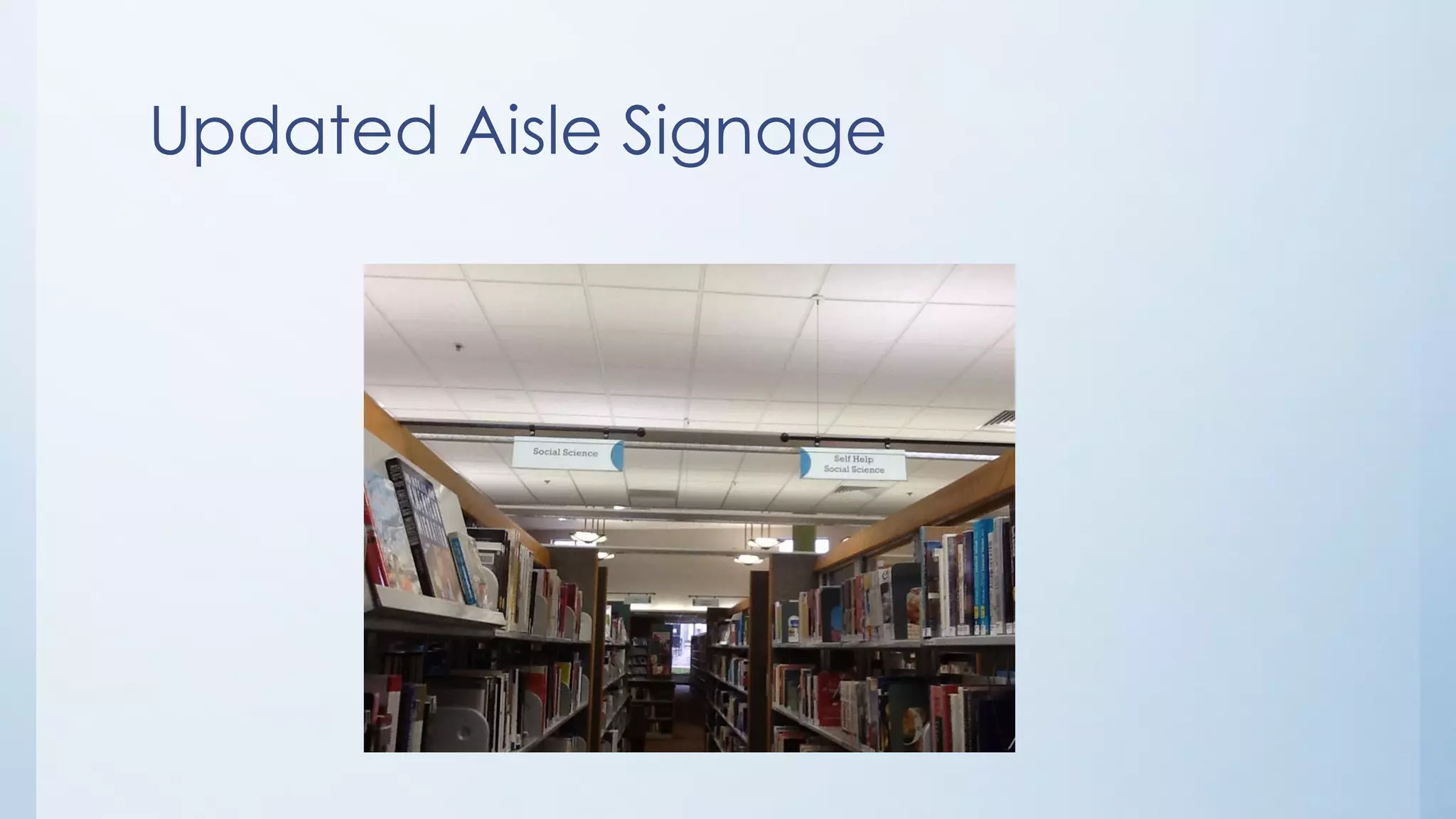 Updated Aisle Signage
 