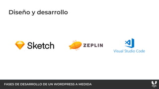 FASES DE DESARROLLO DE UN WORDPRESS A MEDIDA
Diseño y desarrollo
 