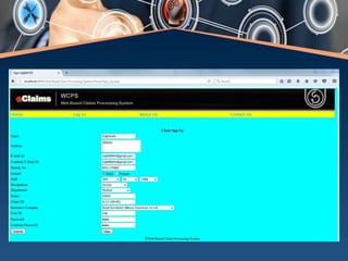 Web Based Claim Processing System | PPTX