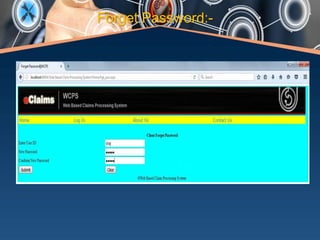 Web Based Claim Processing System | PPTX