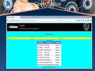 Web Based Claim Processing System | PPTX