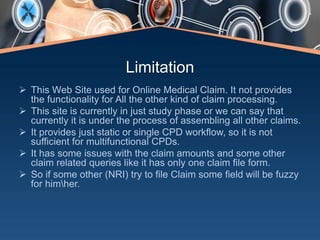 Web Based Claim Processing System | PPTX
