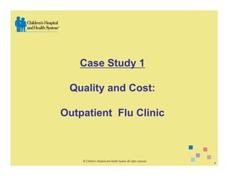 Case Study 1

 Quality and Cost:

Outpatient Flu Clinic



                        5
 