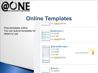 Free templates online
You can submit templates for
others to use
 