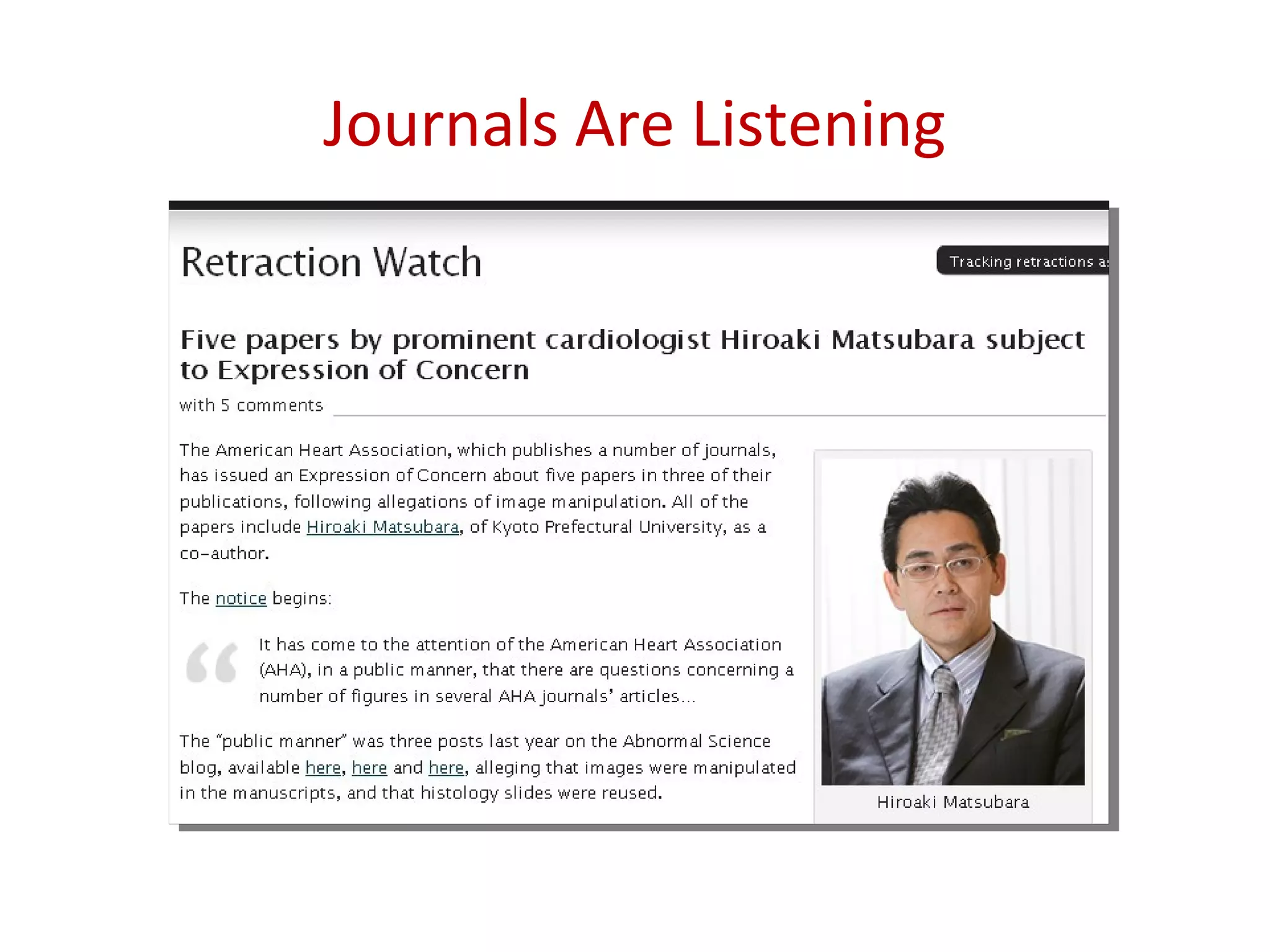 Journals Are Listening
 