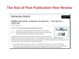 The Rise of Post-Publication Peer Review
 