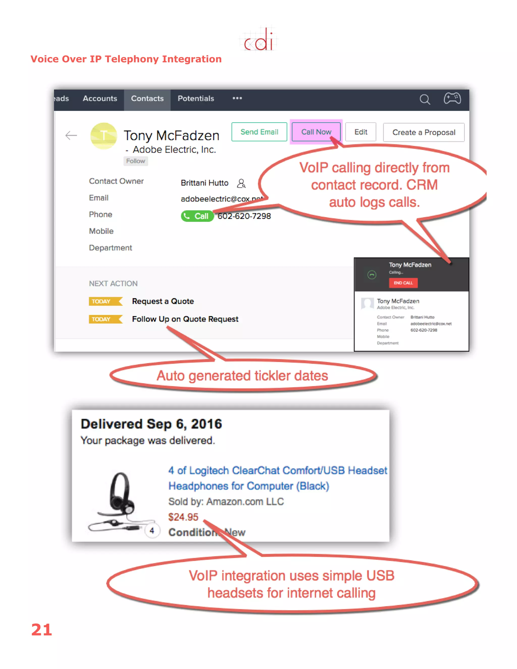 21
Voice Over IP Telephony Integration
 