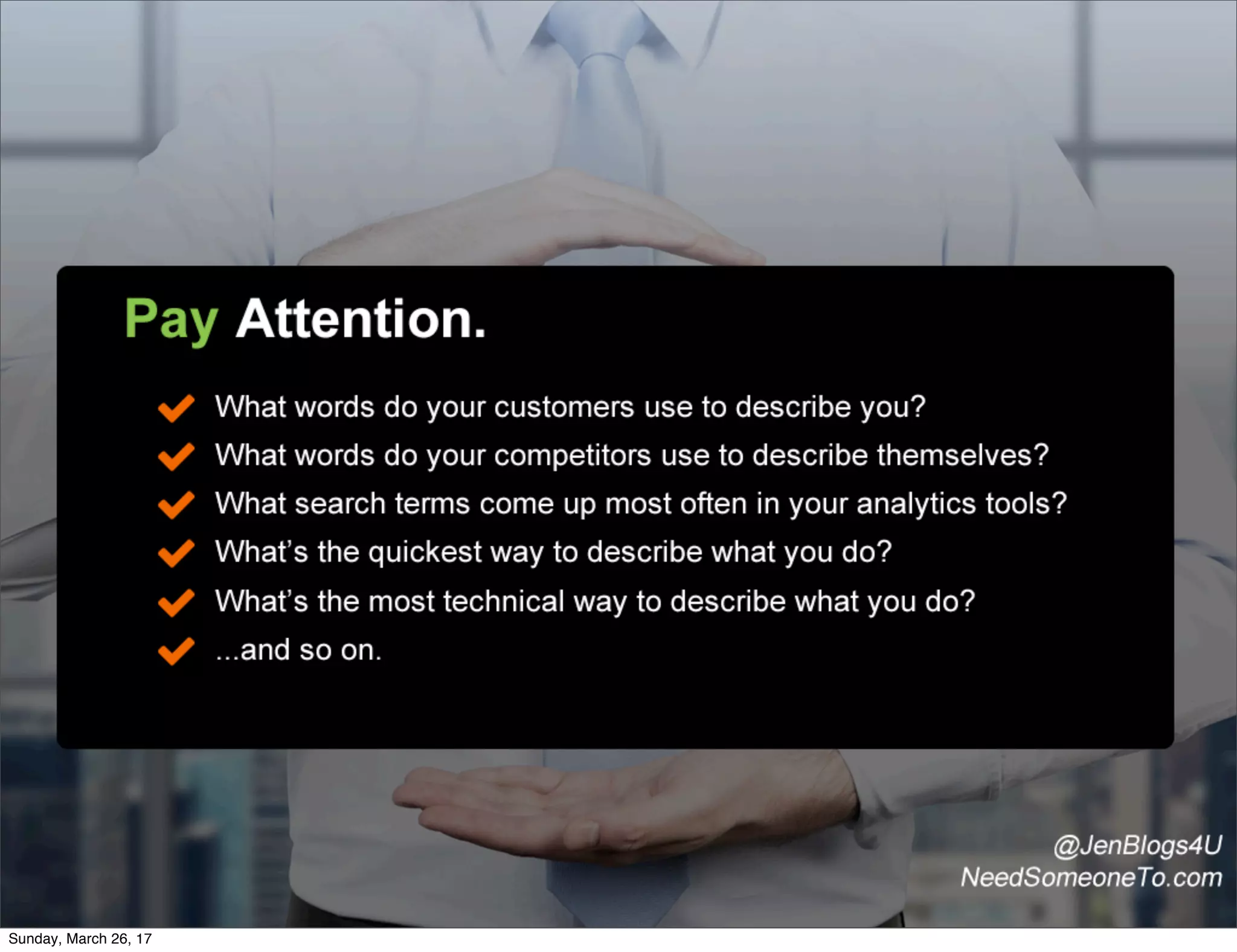 Sunday, March 26, 17
 