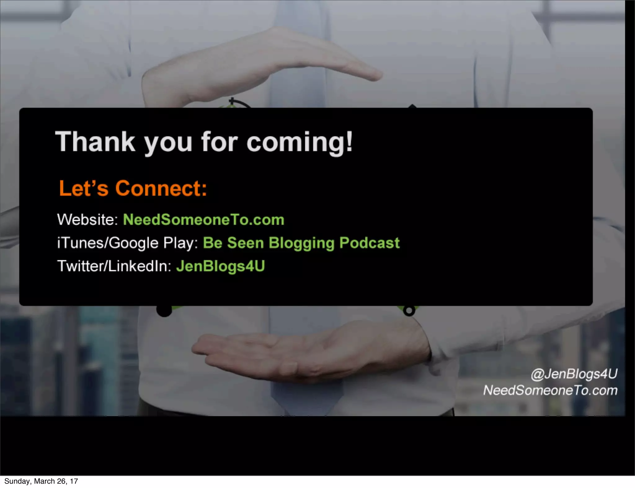 Sunday, March 26, 17
 