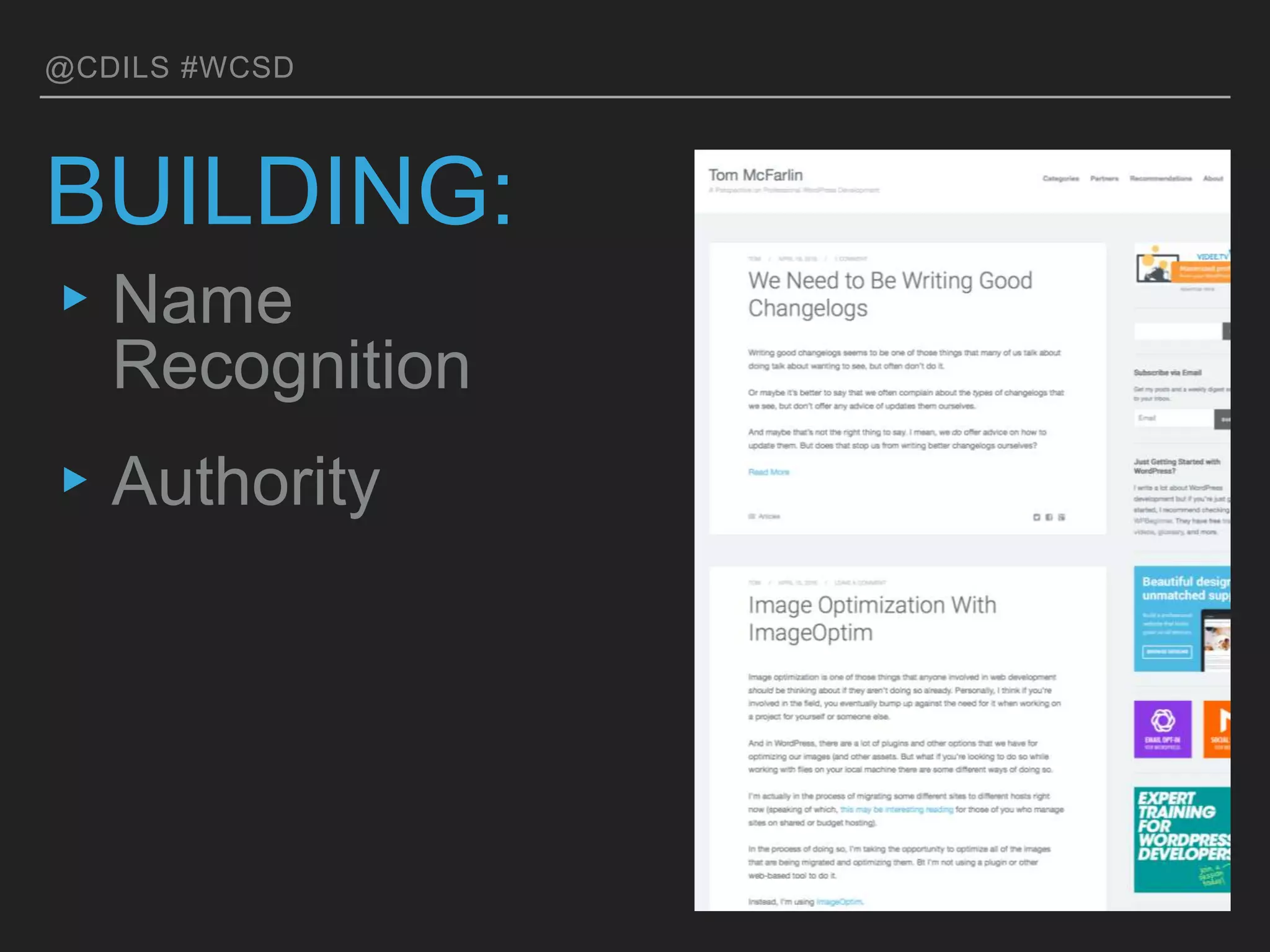 @CDILS #WCSD
▸ Name
Recognition
▸ Authority
BUILDING:
 