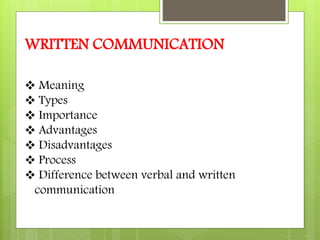 Written communication | PPT