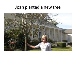 Joan planted a new tree

 