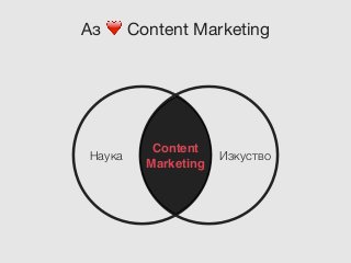 Аз ❤ Content Marketing
Content
Marketing
Наука Изкуство
 