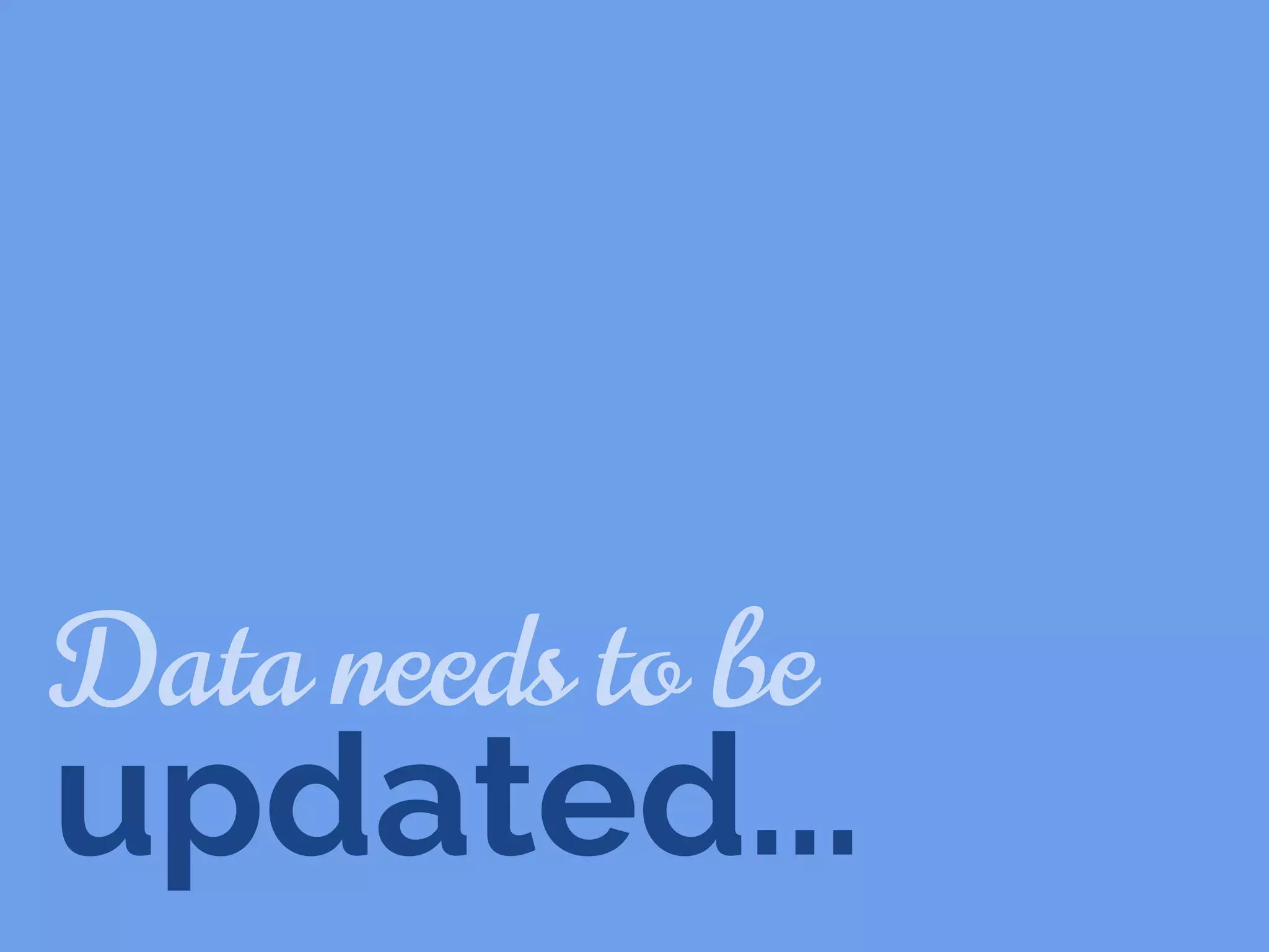 Data needs to be
updated...
 