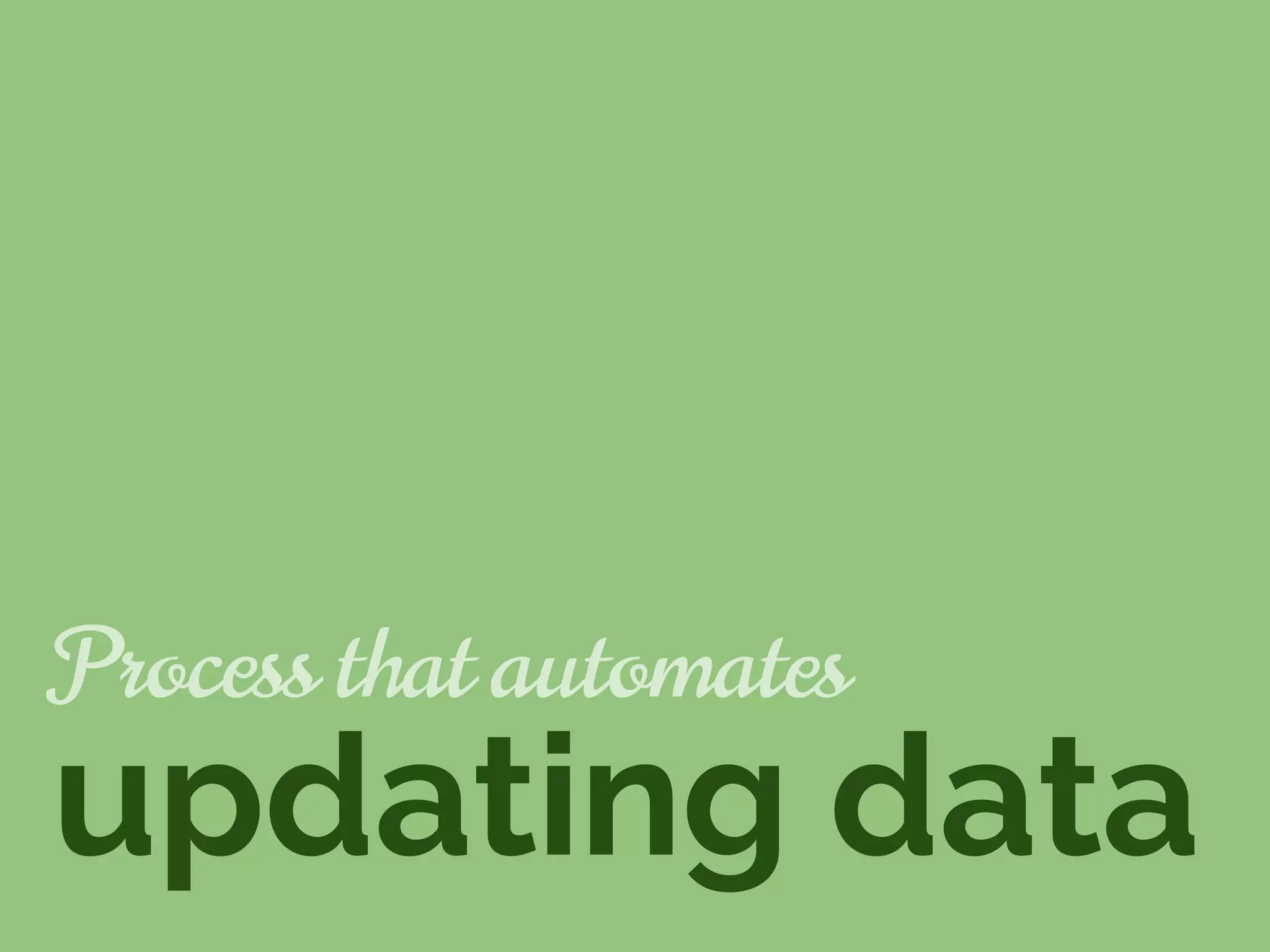 Process that automates
updating data
 