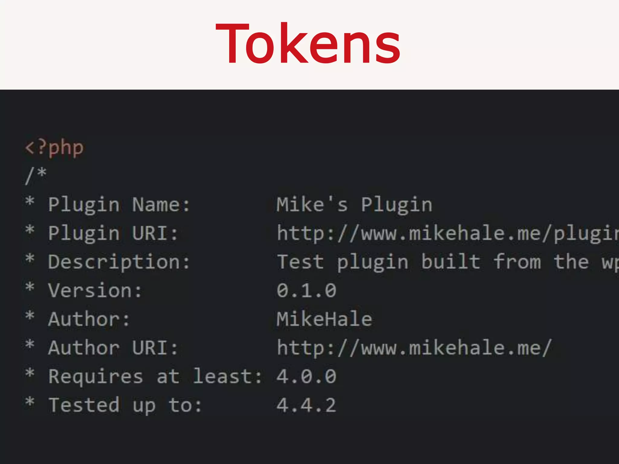 Tokens
 