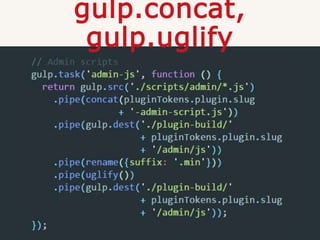gulp.concat,
gulp.uglify
 