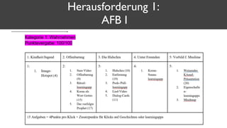 Herausforderung 1:
AFB I
 
